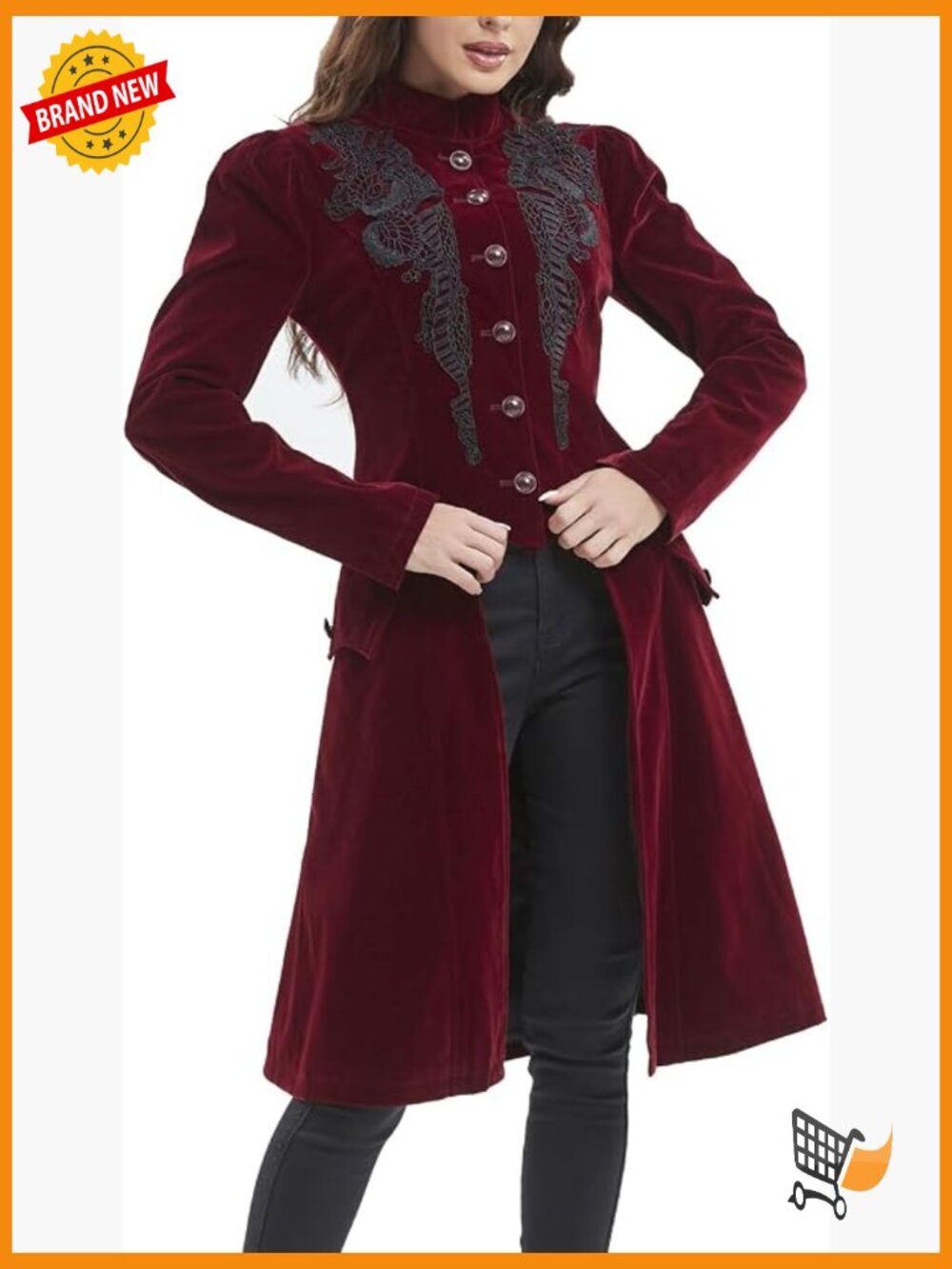 Victorian Steampunk Gothic Frock Coat Vintage Renaissance Jacket with